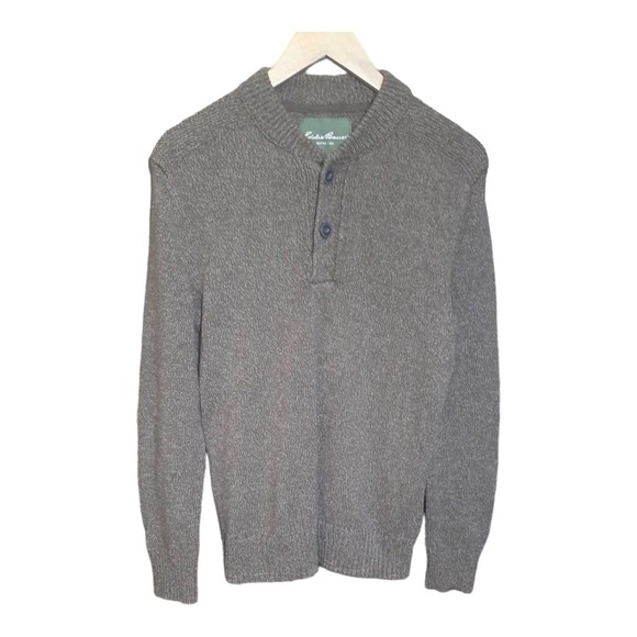 Eddie Bauer Mens Brown Two Button Knit Sweater Size Small - Picture 1 of 5